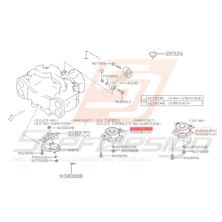 Silent Bloc Moteur Origine Subaru Spec B Legacy