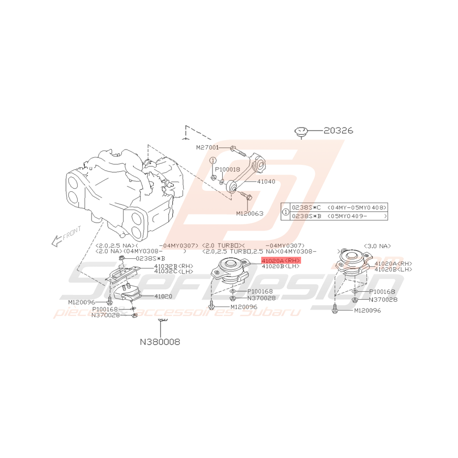 Silent Bloc Moteur Origine Subaru Spec B Legacy