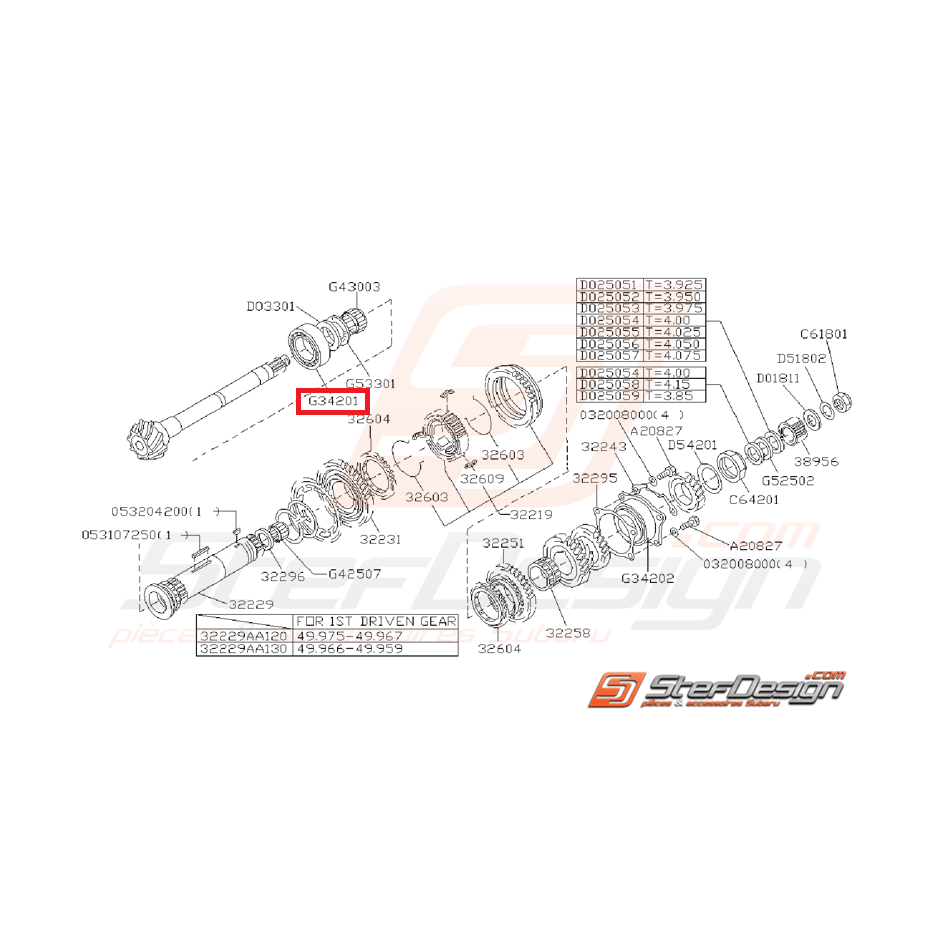 Roulement de boite 5 vitesses subaru GT 93-00 Roulement de boite 5 vitesses subaru GT 93-00