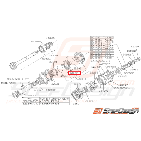 Intercalaire Vitesse 1 et 2 Origine Subaru GT 1993 - 1995