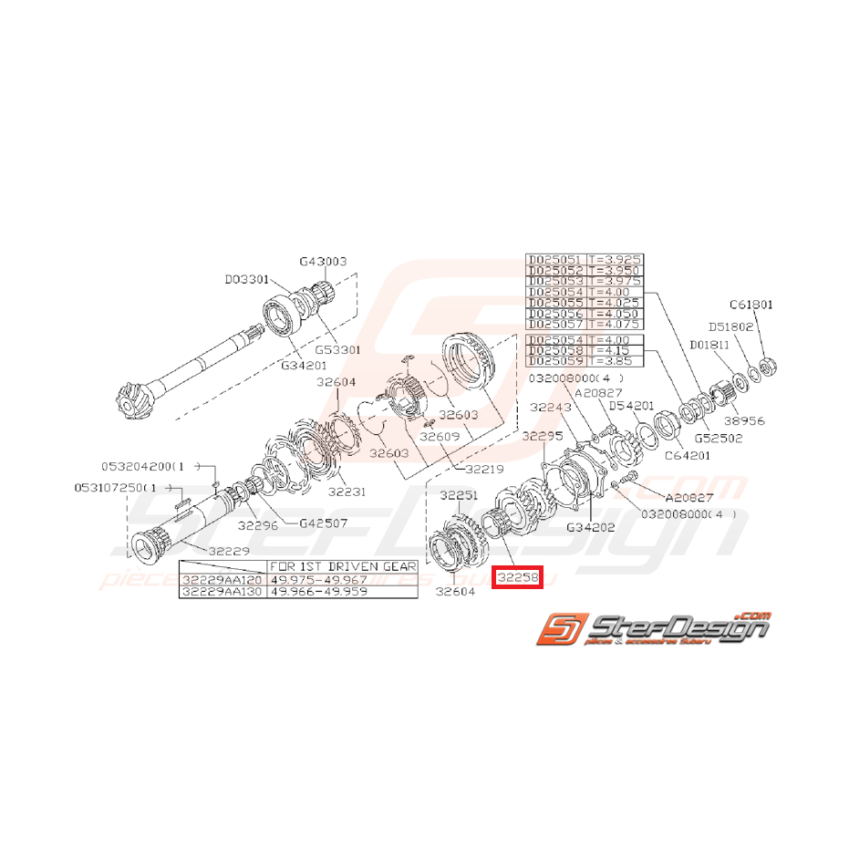 Bague Pignon de 2ème vitesse Origine Subaru GT 1993 - 1995 Bague Pignon de 2ème vitesse Origine Subaru GT 1993 - 1995