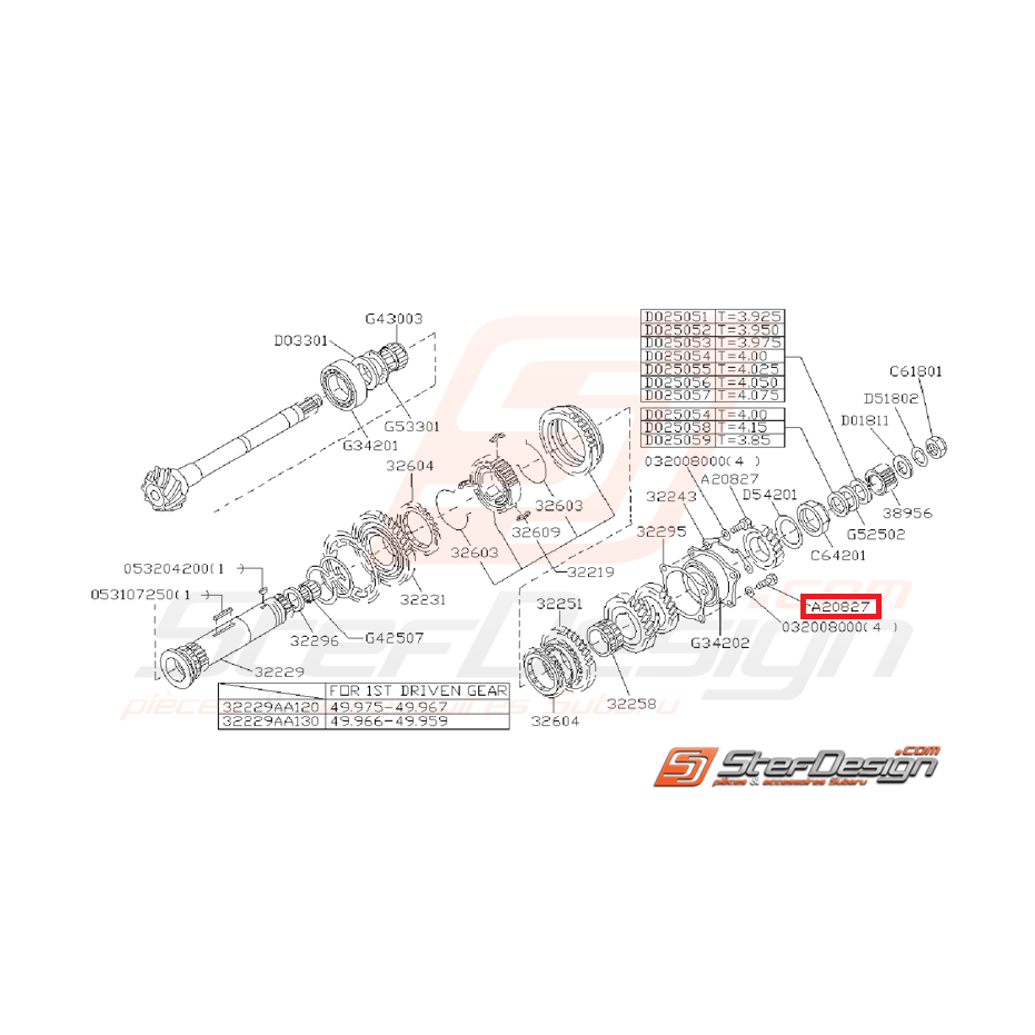 Boulon Ensemble Arbre Secondaire Origine Subaru GT 1993 - 1995 Boulon Ensemble Arbre Secondaire Origine Subaru GT 1993 - 1995