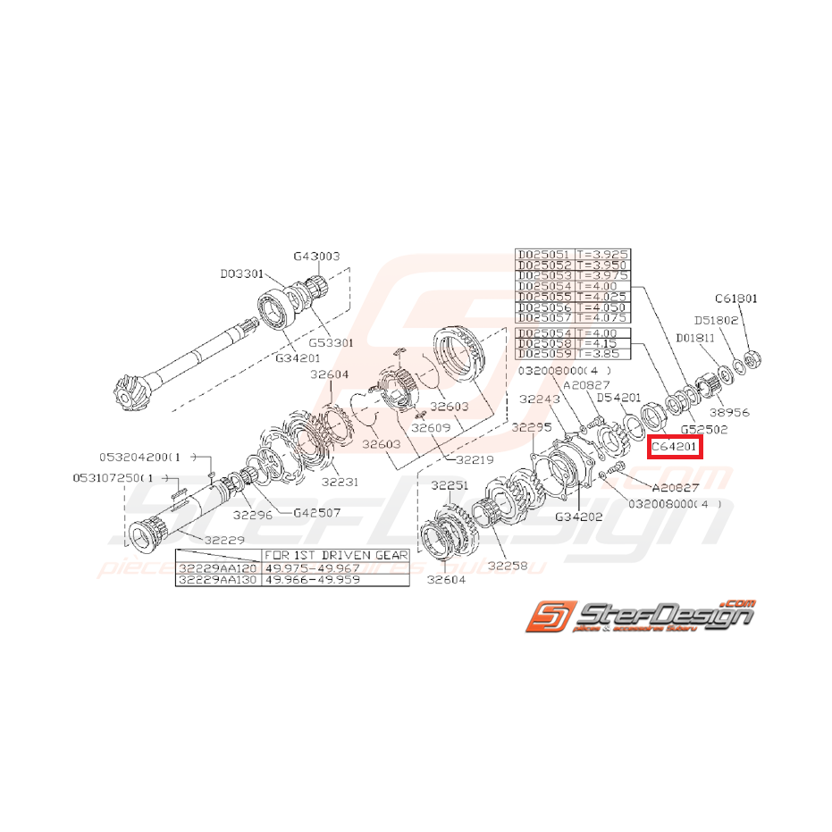 Ecrou de boite en 50mm Subaru GT 97-00