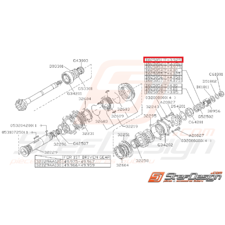 Rondelle pour Roulement de Butée Origine Subaru GT 1993 - 1995