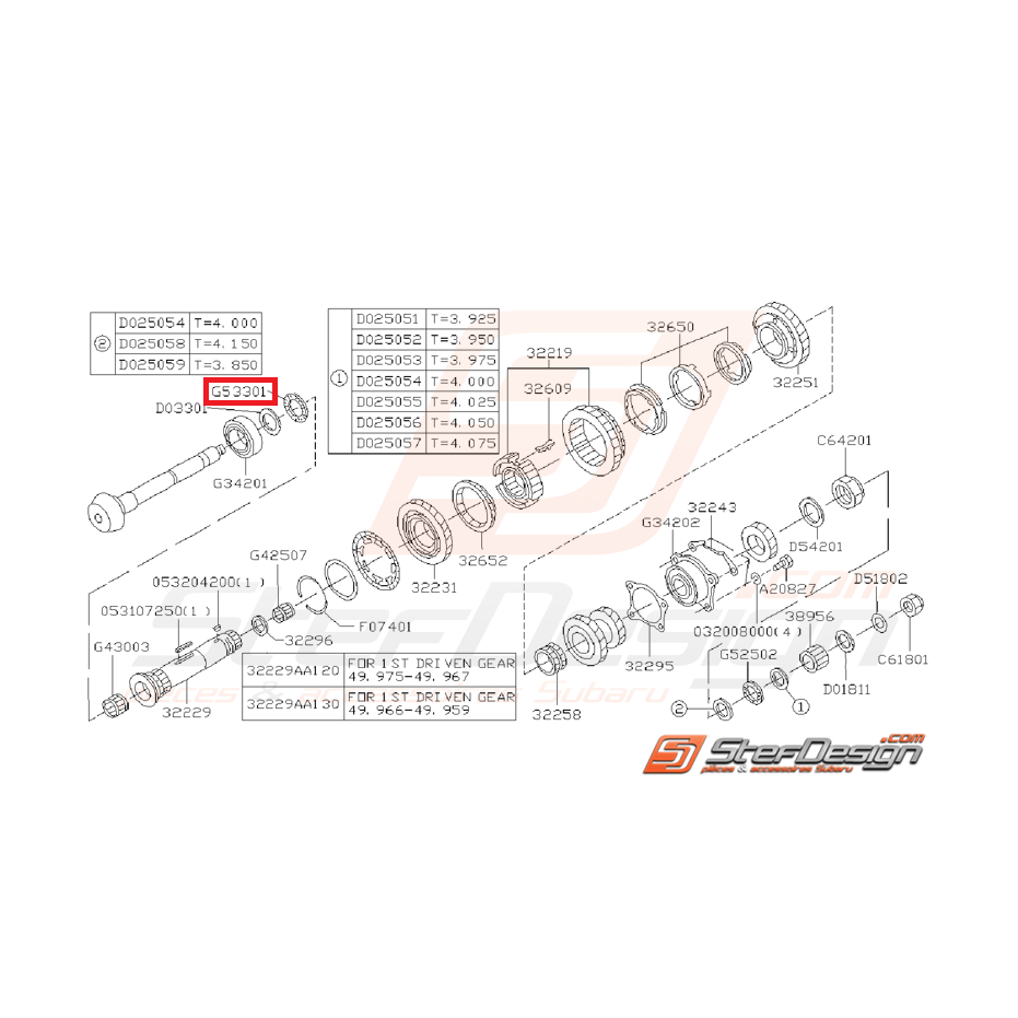 Roulement de butée arbre secondaire impreza 2.0l R Roulement de butée arbre secondaire impreza 2.0l R