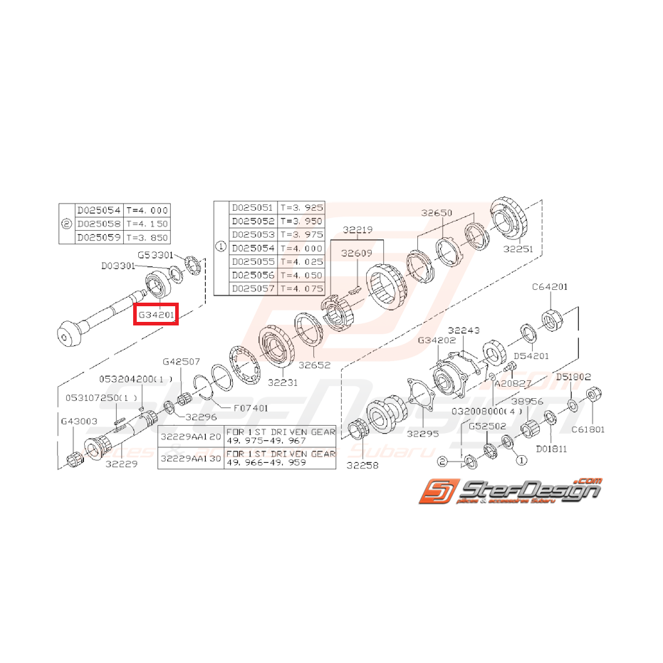 Roulement de boite 5 vitesses subaru GT 93-00 Roulement de boite 5 vitesses subaru GT 93-00