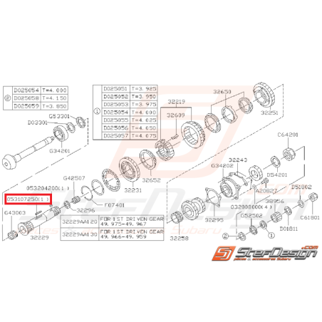 Grosse clavette d'axe arbre secondaire GT 99-00