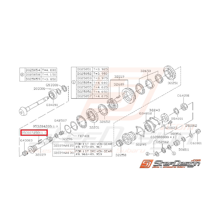 Grosse clavette d'axe arbre secondaire GT 99-00
