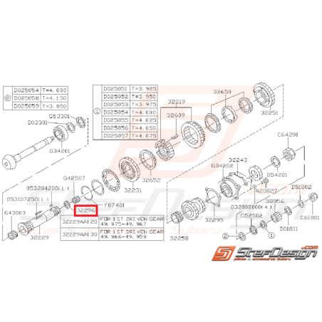 Collier Pignon d'Entrainement Arbre Secondaire Origine Subaru GT 1993 - 1995