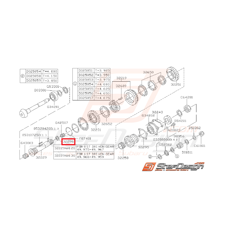 Collier Pignon d'Entrainement Arbre Secondaire Origine Subaru GT 1993 - 1995 Collier Pignon d'Entrainement Arbre Secondaire Origine Subaru GT 1993 - 1995