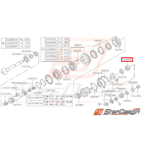 Ecrou de boite en 50mm Subaru GT 97-00