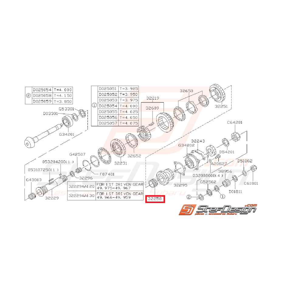 Bague Pignon de 2ème vitesse Origine Subaru GT 1993 - 1995 Bague Pignon de 2ème vitesse Origine Subaru GT 1993 - 1995