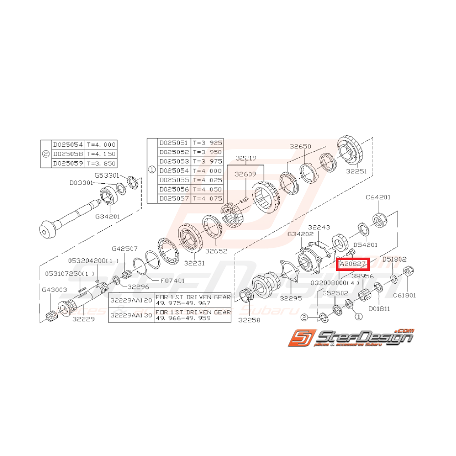 Boulon Ensemble Arbre Secondaire Origine Subaru GT 1993 - 1995 Boulon Ensemble Arbre Secondaire Origine Subaru GT 1993 - 1995
