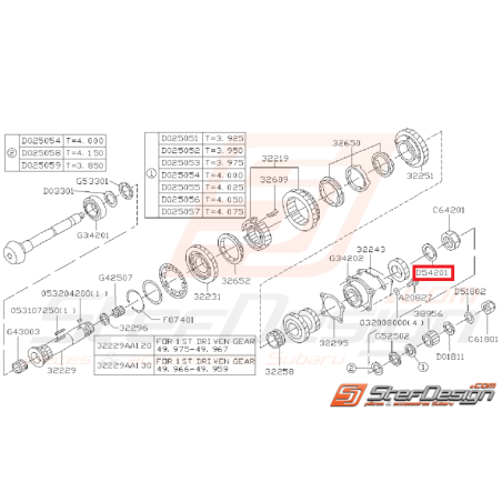 Rondelle de blocage boite 5 vitesses SUBARU GT 99-00 