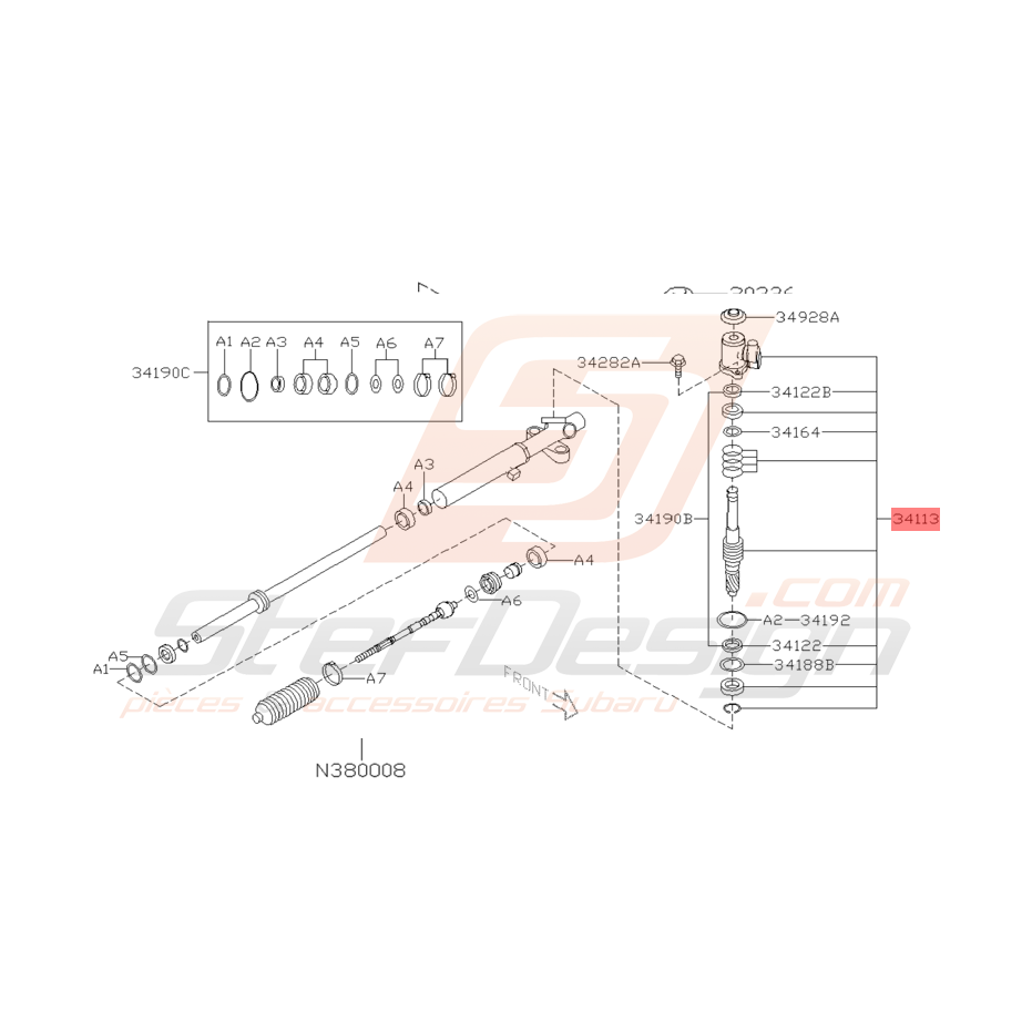 Clapet de Crémaillère de direction Origine Subaru STI 2015 - 2020