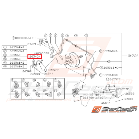 Durite Frein Avant Droit Origine Subaru GT 1993 - 1996