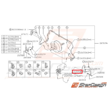 Durite Frein Avant Gauche Origine Subaru GT 1993 - 1996