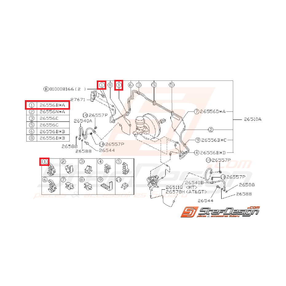 Agrafe de durite rigide de frein avant SUBARU GT 93-00 Agrafe de durite rigide de frein avant SUBARU GT 93-00