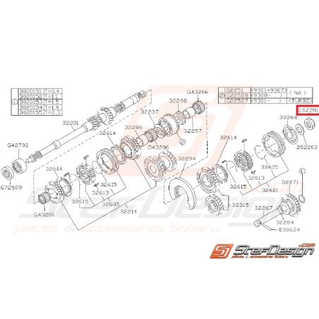 Ecrou de blocage arbre primaire GT 93-00 WRX 01-10