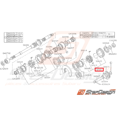 Moyeu + Baladeur N2 Origine Subaru Impreza 1993 - 1994