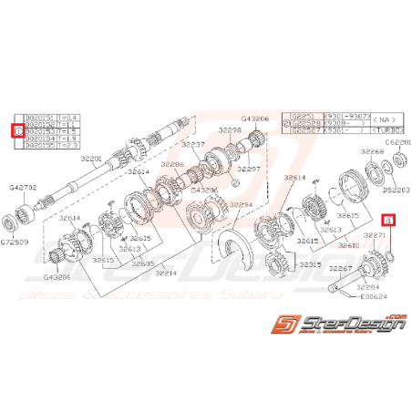 Rondelle Arbre Primaire Origine Subaru Impreza GT 1993 - 2000