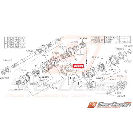 Plaque Arbre Principal Origine SUBARU GT 1993 - 2000