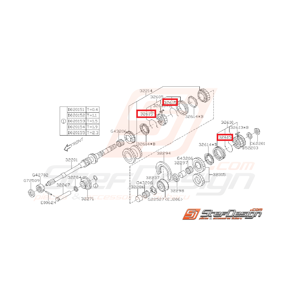 Ressort Arbre Primaire Origine Subaru GT 1993 - 1998