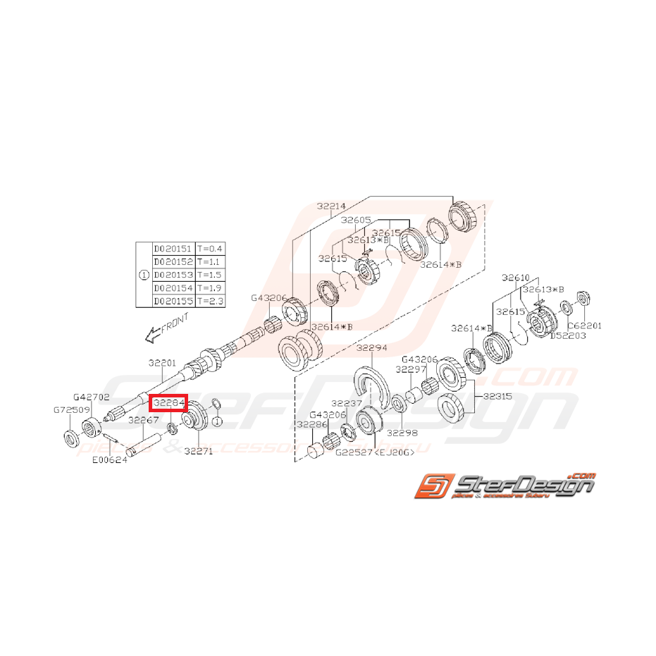 Rondelle Engrenage Intermédiaire Origine Subaru GT 1993 - 2000