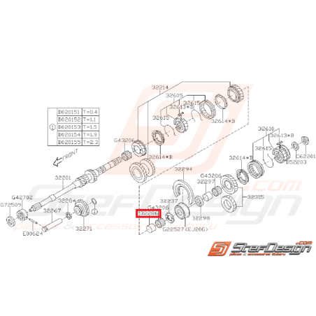 Bague Pignon de 4ème Vitesse Origine Subaru GT 1993 - 2000