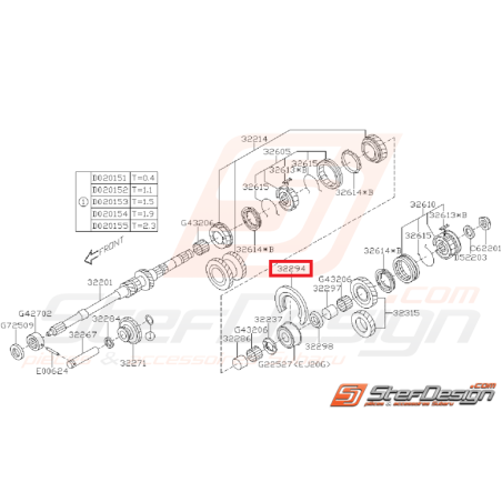 Plaque Arbre Principal Origine SUBARU GT 1993 - 2000