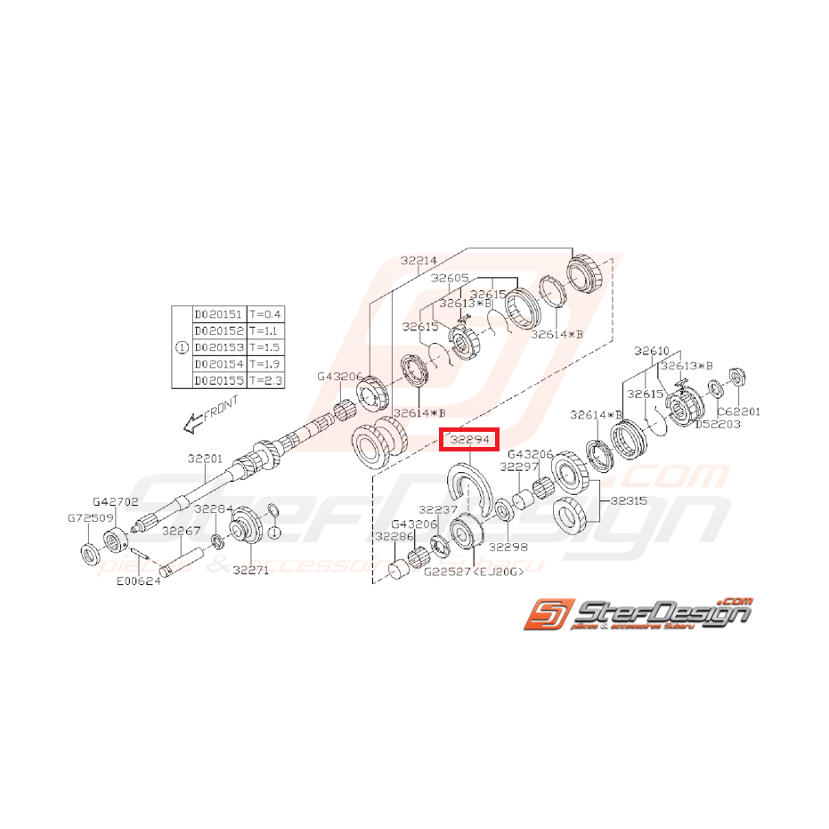 Plaque Arbre Principal Origine SUBARU GT 1993 - 2000