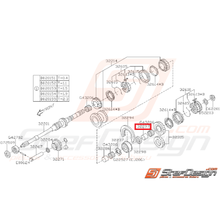 Roulement Aiguille de 5ème Vitesse Origine Subaru GT 1993 - 1998