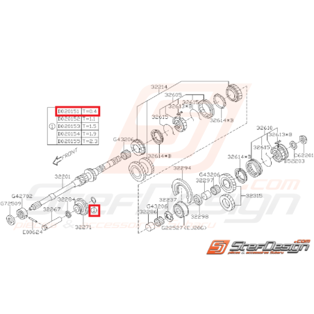 Rondelle Arbre Primaire Origine Subaru Impreza GT 1993 - 2000