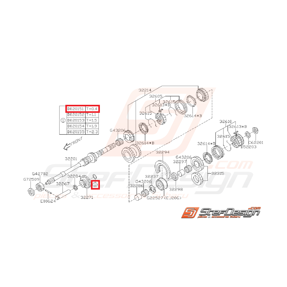 Rondelle Arbre Primaire Origine Subaru Impreza GT 1993 - 2000