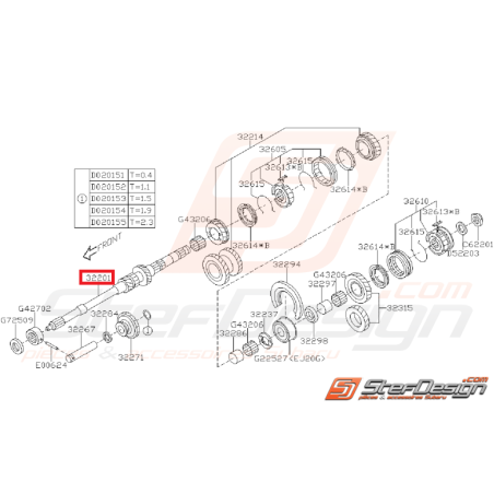 Arbre primaire origine subaru GT 93-98