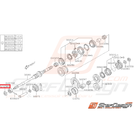 Joint spy boite arbre primaire GT 96-00 et WRX 01-10