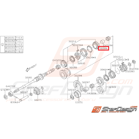 Bague Pignon de 4ème Vitesse Origine Subaru GT 1993 - 2000