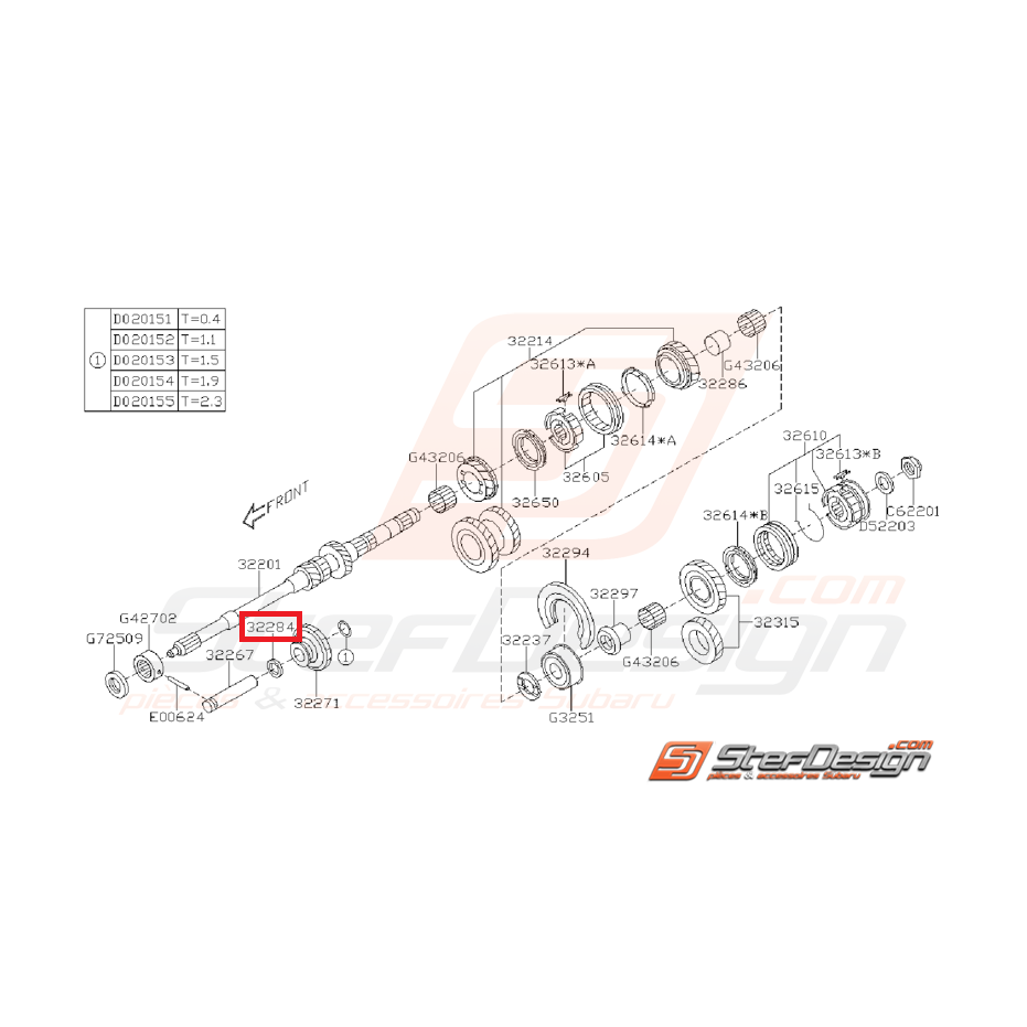 Rondelle Engrenage Intermédiaire Origine Subaru GT 1993 - 2000