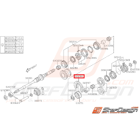 Plaque Arbre Principal Origine SUBARU GT 1993 - 2000