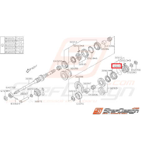 Ressort Arbre Primaire Origine Subaru GT 1993 - 1998