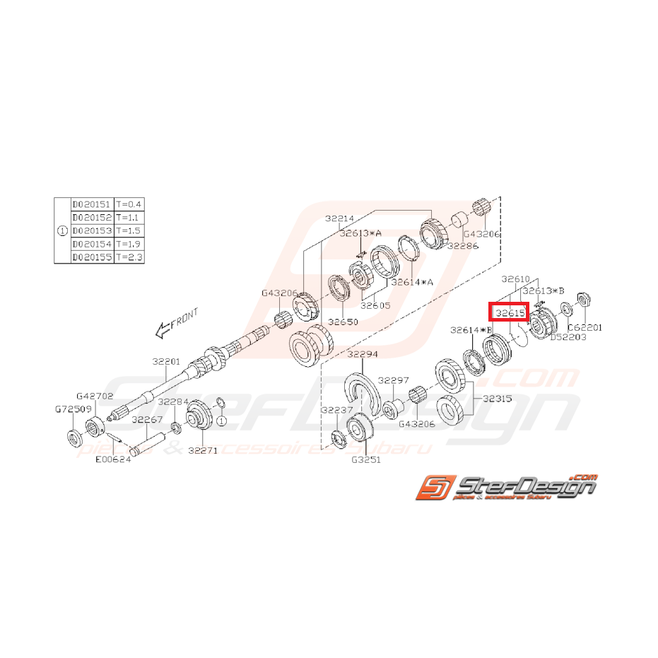 Ressort Arbre Primaire Origine Subaru GT 1993 - 1998