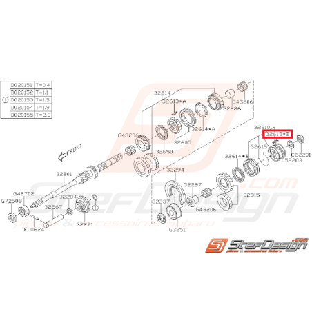 Insertion de Passage de Vitesse Origine Subaru GT 1993 - 1997