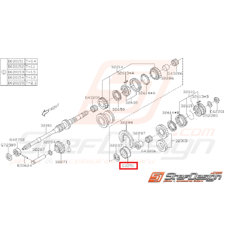 Roulement de Boite Arbre Primaire Origine Subaru GT 93 - 00 WRX 01 - 06