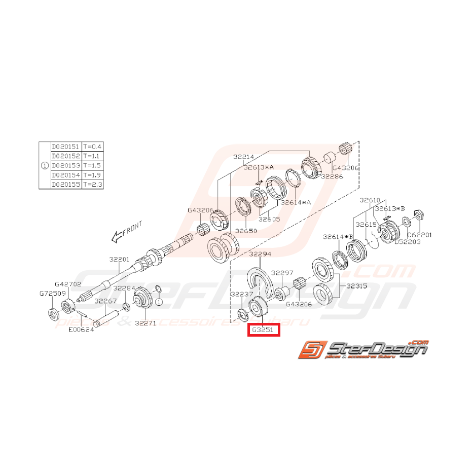 Roulement de Boite Arbre Primaire Origine Subaru GT 93 - 00 WRX 01 - 06