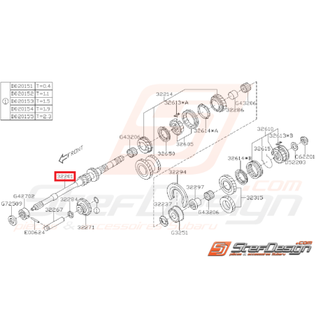 Arbre primaire origine subaru GT 93-98