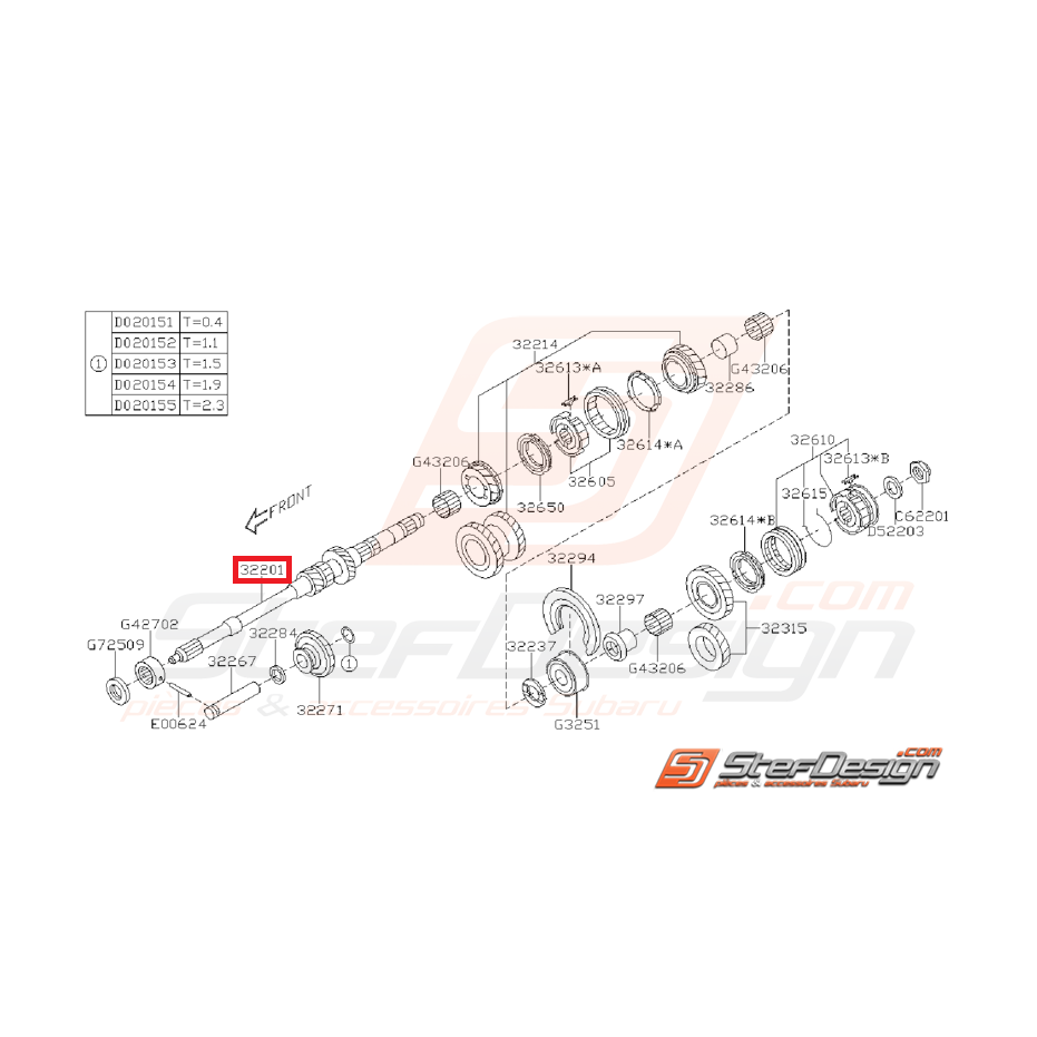 Arbre primaire origine subaru GT 93-98 Arbre primaire origine subaru GT 93-98