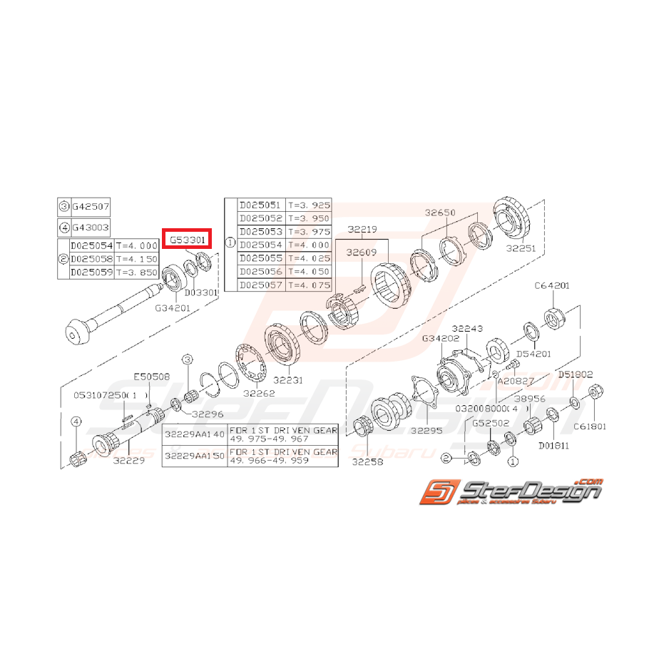 Roulement de butée arbre secondaire impreza 2.0l R Roulement de butée arbre secondaire impreza 2.0l R