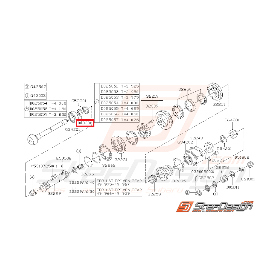 Rondelle de transmission pour GT 1996-1999 Rondelle de transmission pour GT 1996-1999