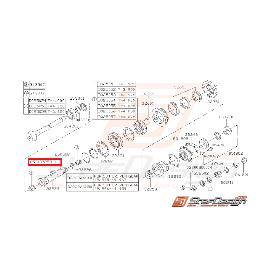 Grosse clavette d'axe arbre secondaire GT 99-00