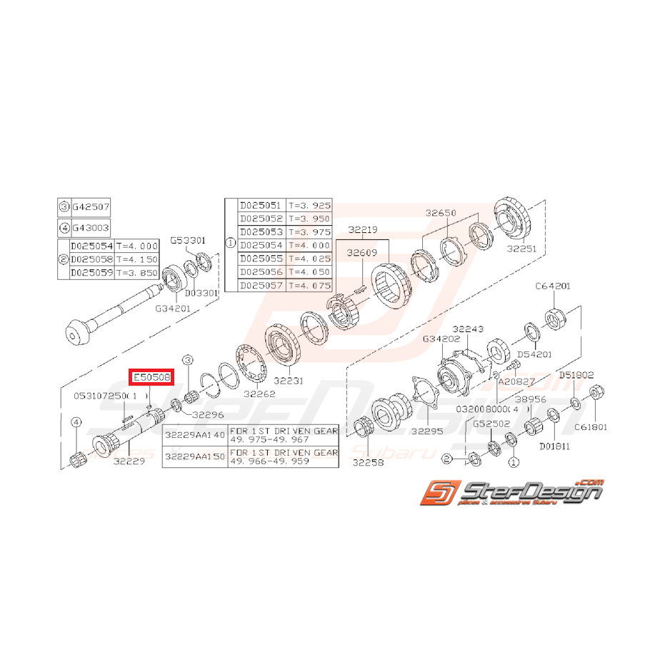 Clavette pignon 5 arbre secondaire GT 99-00 WRX 01-07 Clavette pignon 5 arbre secondaire GT 99-00 WRX 01-07